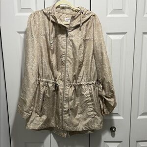 Susan Graver Beige Floral Utility Jacket